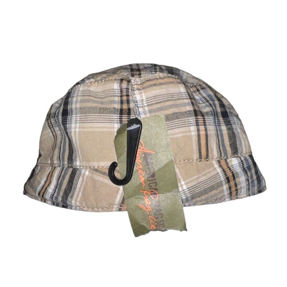 Plaid Beige & Black American Rag Newsboy Cap - Picture 5 of 6